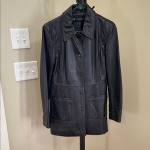 Reaction Kenneth Cole Dark Leather Jacket for Women